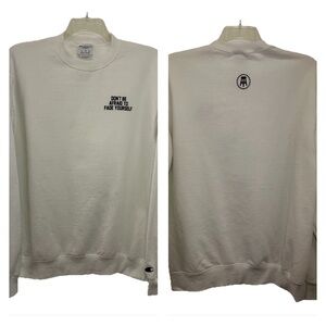 Champion ECO Barstool Sweatshirt Men’s Large White Long Sleeve Text